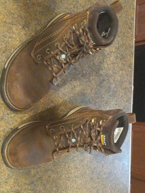 Ariat Work Boots Steel Toe Brown Leather Lace-Up Sz. 8C
